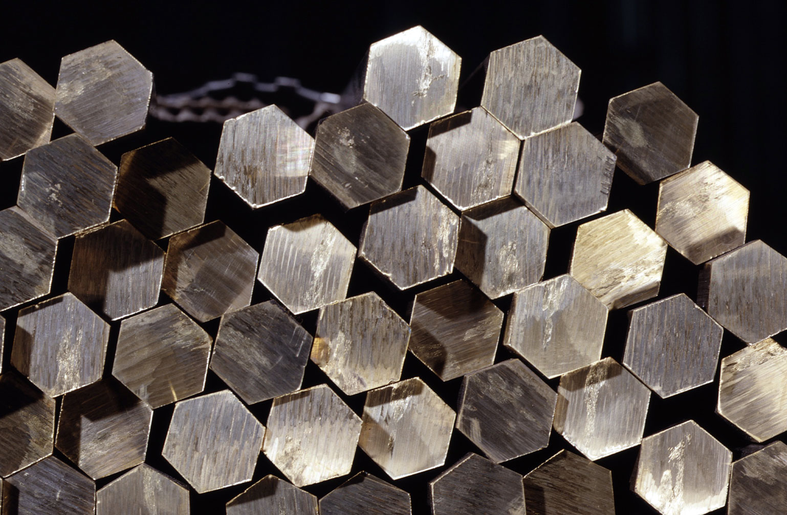 Hexagonal brass bars in rods detail Crespi Metalli